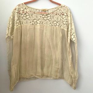 Ambra Light Grey Lace Blouse